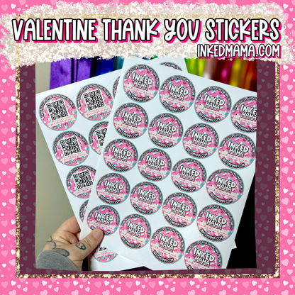 'Your Name' | Small Business Valentines Stickers | Custom Packaging Vinyl Stickers