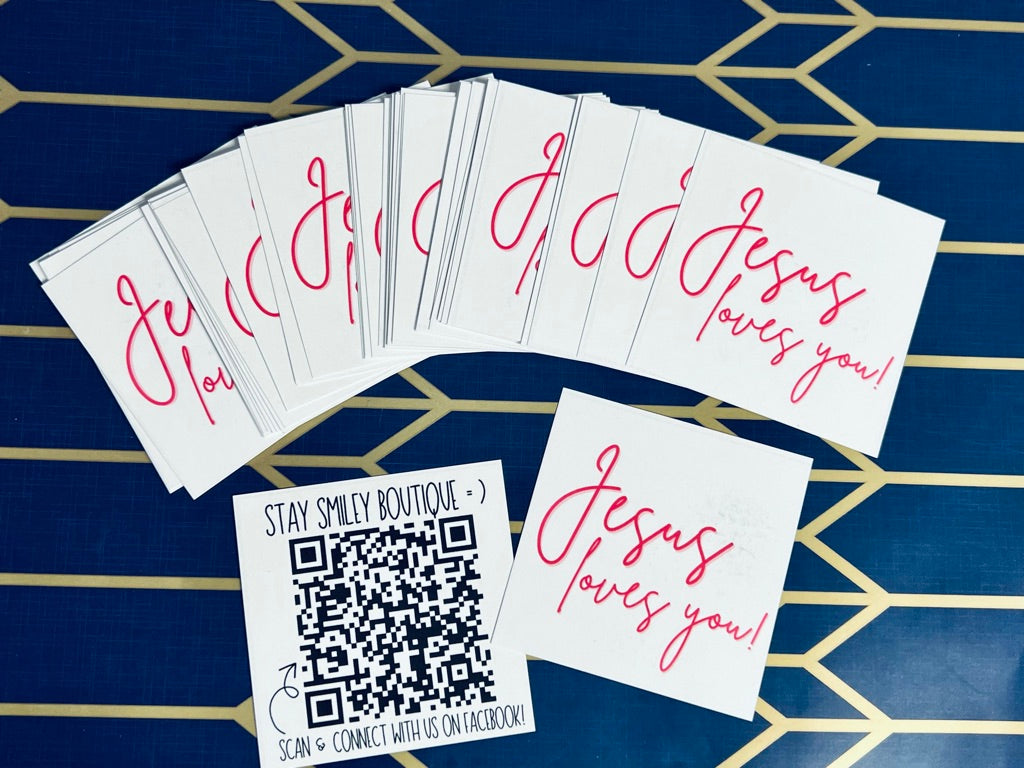 Jesus Loves You - QR CODE CARDS - Small Business Packaging Fillers