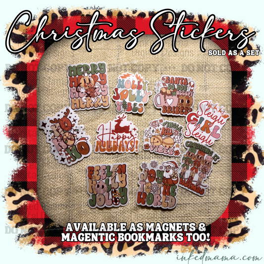 Christmas Vintage Fun Packaging & Fillers Stickers | Set of 25