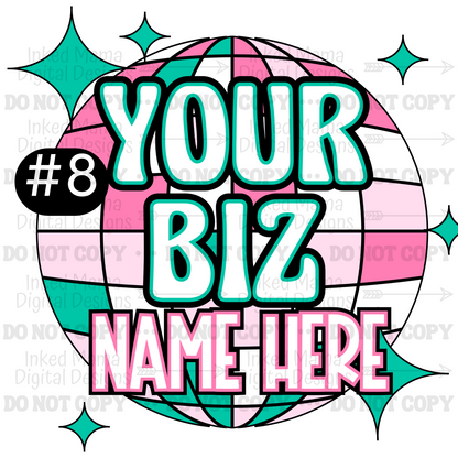 Disco Ball Logo Small Business Full Color Printed Vinyl Stickers
