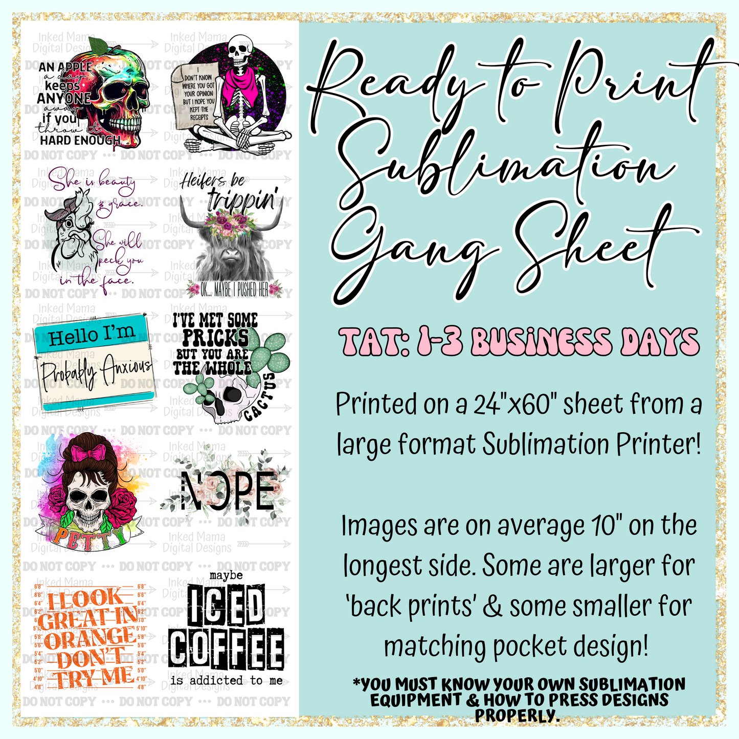 Sassy & Petty Collection | Ready to Print Sublimation Gang Sheet
