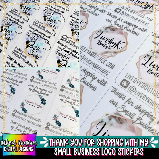 Thank You for Shopping With My Small Business | Logo | Small Business Packaging Vinyl Stickers