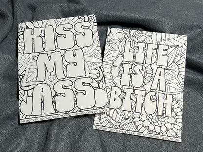 Sweary Coloring Cards | Small Business Packaging Fillers