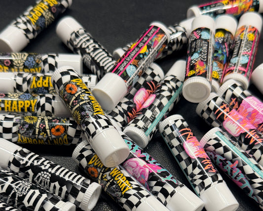 Edgy but motivational Small Business Lip Balms | Package Fillers