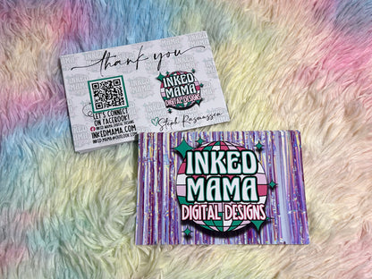 Disco Ball Logo Small Business Bundle | Full Color Printed Vinyl Stickers | Thank You Cards