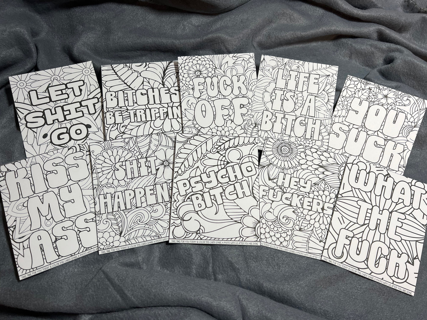 Sweary Coloring Cards | Small Business Packaging Fillers