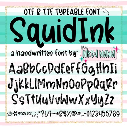 SquidInk | HANDWRITTEN FONT