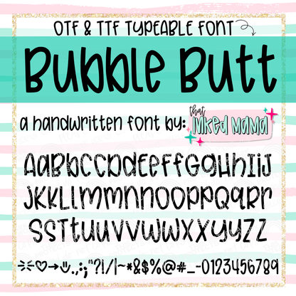 Bubble Butt | HANDWRITTEN FONT