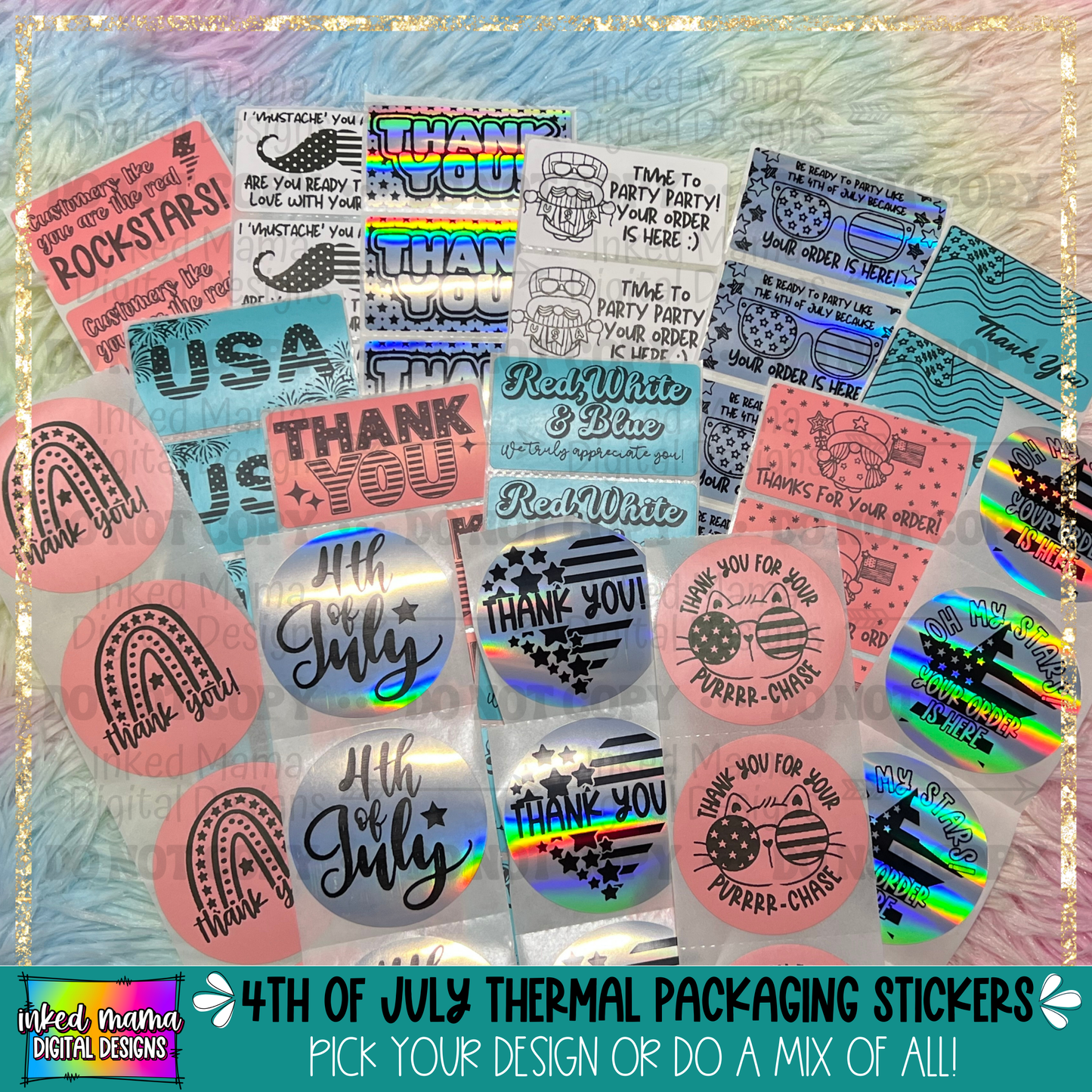 USA Thermal Packaging Stickers