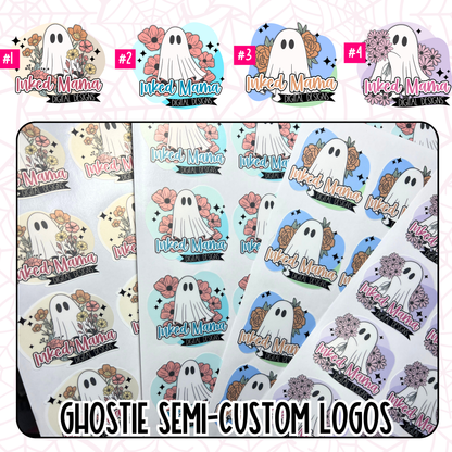 Ghostie Semi-Custom Logo Small Business Full Color Printed Vinyl Stickers