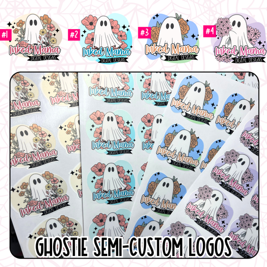 Ghostie Semi-Custom Logo Small Business Full Color Printed Vinyl Stickers