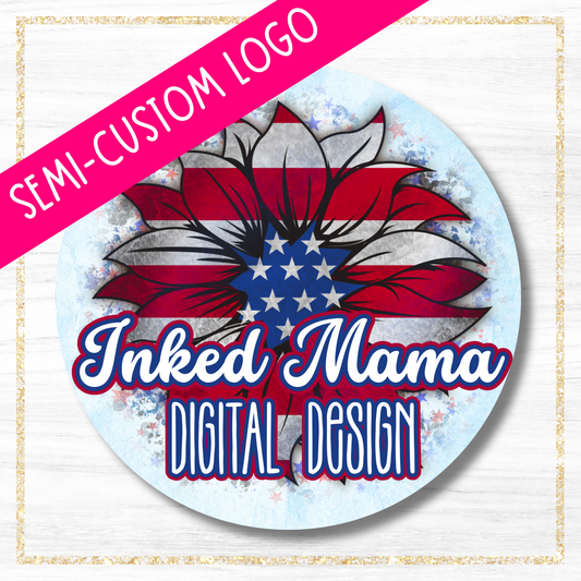 USA sunflower Semi-Custom Logo Small Business Full Color Printed Vinyl Stickers