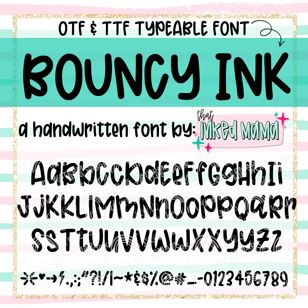 Bouncy Ink | HANDWRITTEN FONT
