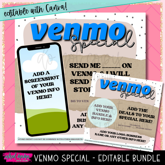 Venmo Special Editable Graphic Bundle