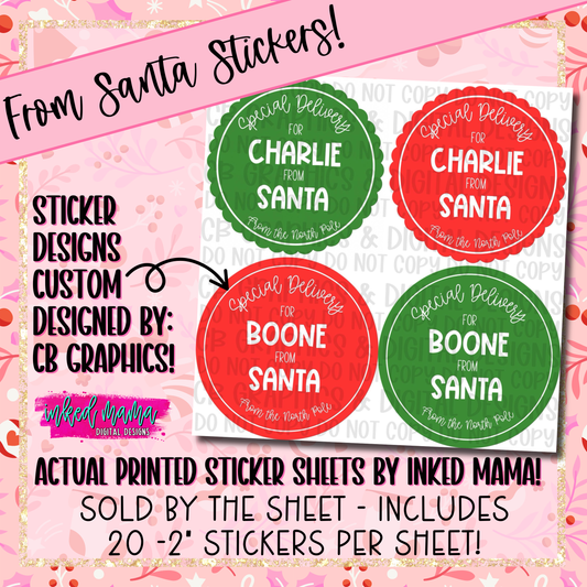 Special Delivery From Santa | Custom Christmas Stickers