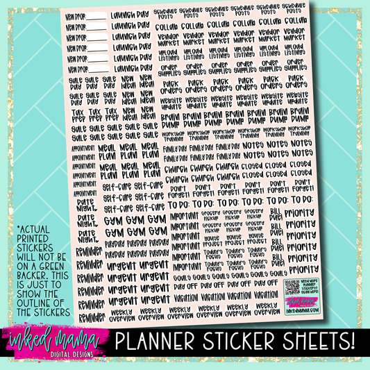 Planner Sticker Sheets