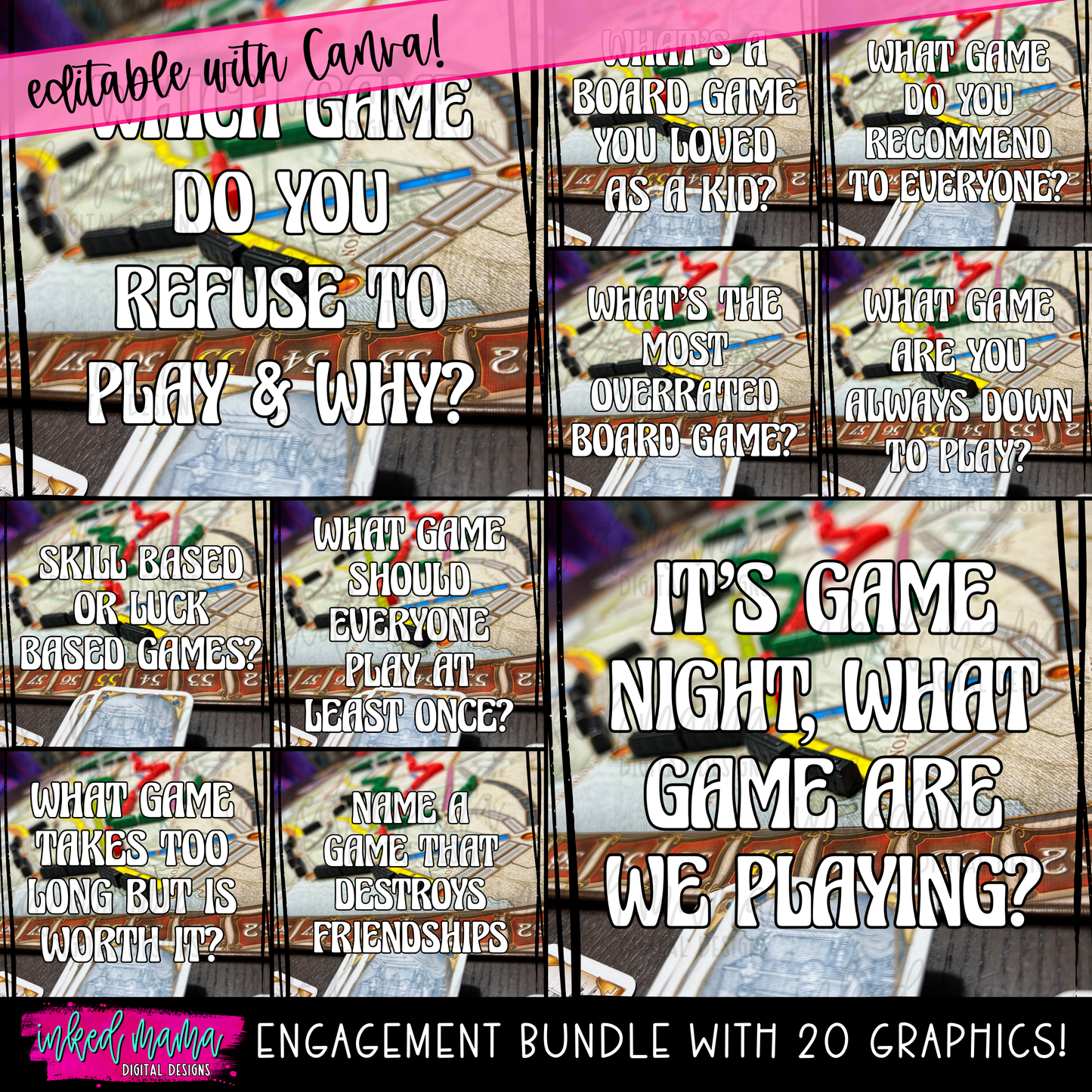 Board Games Mini Digital Graphic Bundle