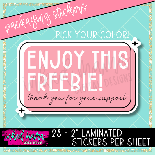Enjoy this Freebie | Small Business Packaging Vinyl Stickers