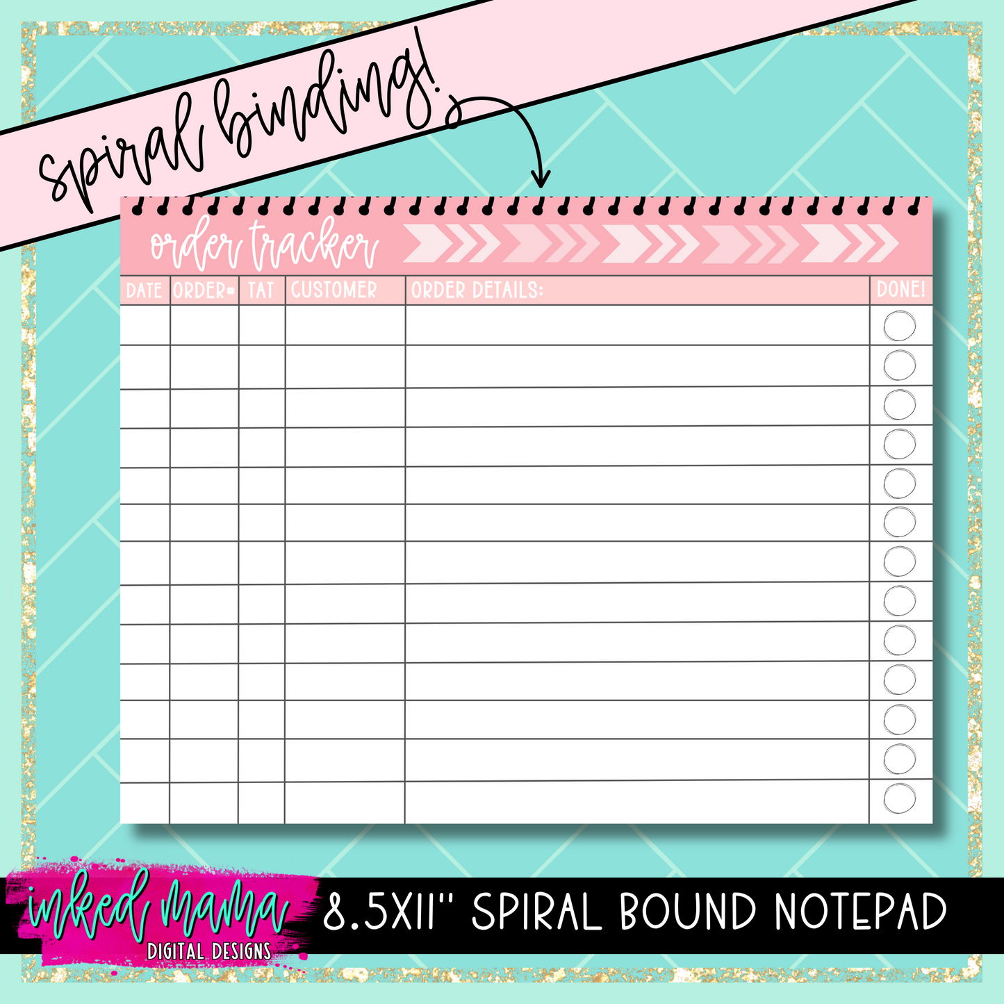 Order Tracker Spiral Bound Notepad