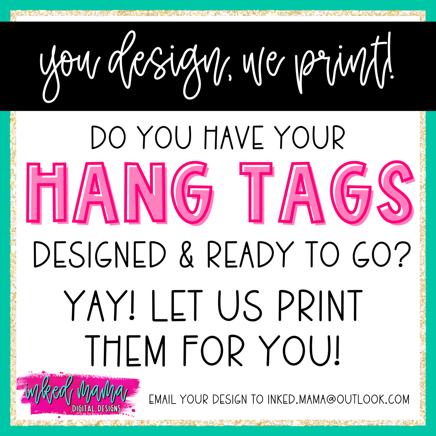 You Design, We Print your Hang + Price Tags | Small Business Branding Products