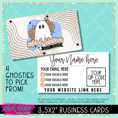 3.5x2" Ghostie Business Cards | DOUBLE SIDED | Small Business Branding Products
