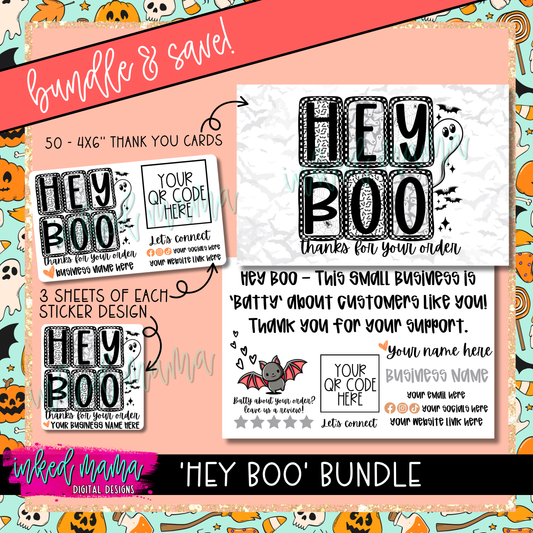 Hey Boo Thank You Card Bundle | Small Business Printed Business Products