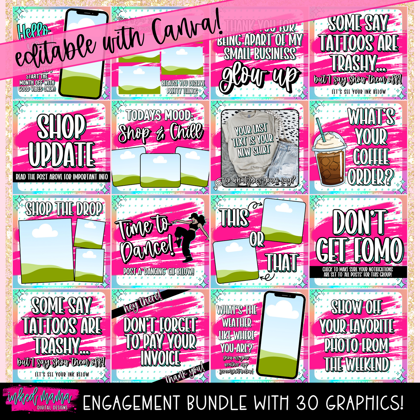 August 2025 Monthly Engagement Graphic Bundle