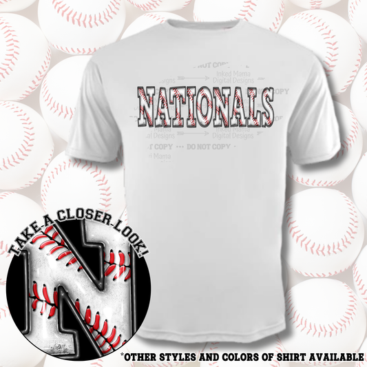 Nationals | Baseball Lettering |  Baseball Shirts | DTF Apparel