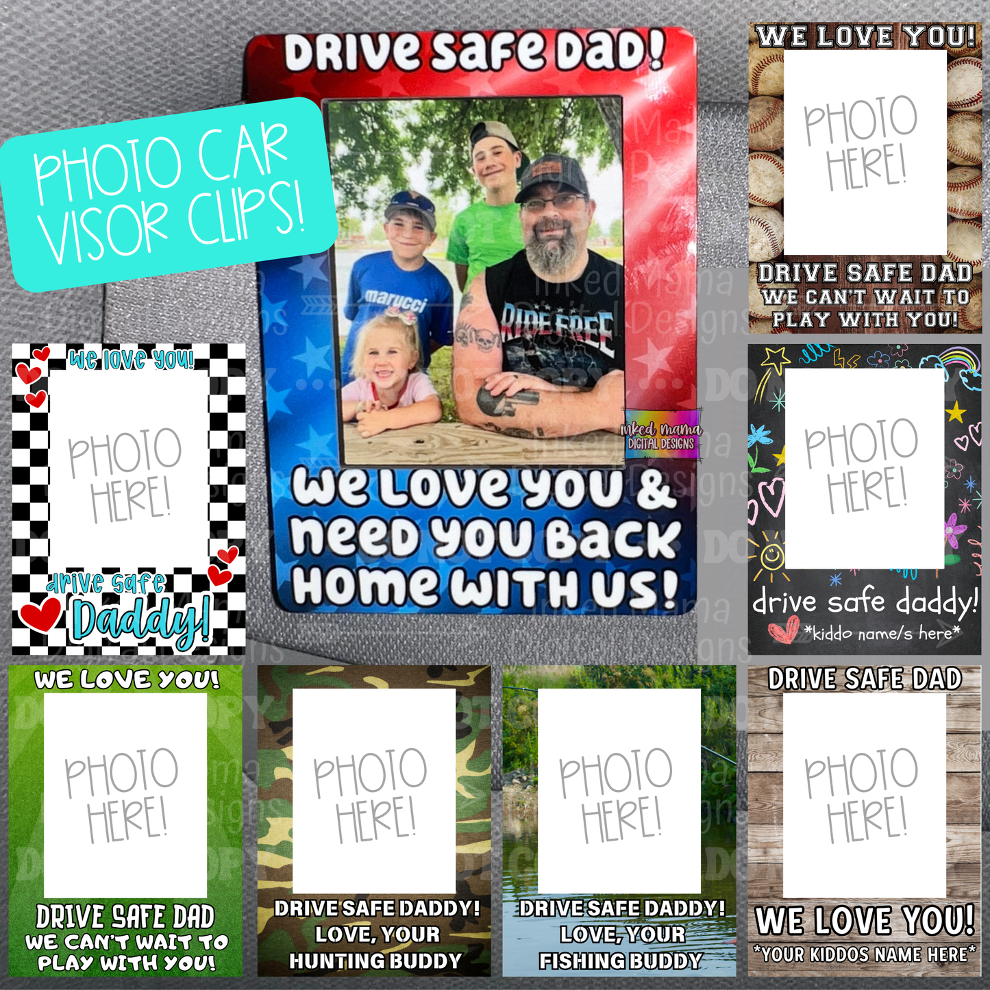 Photo Car Visor Clips | Gifts for Dad