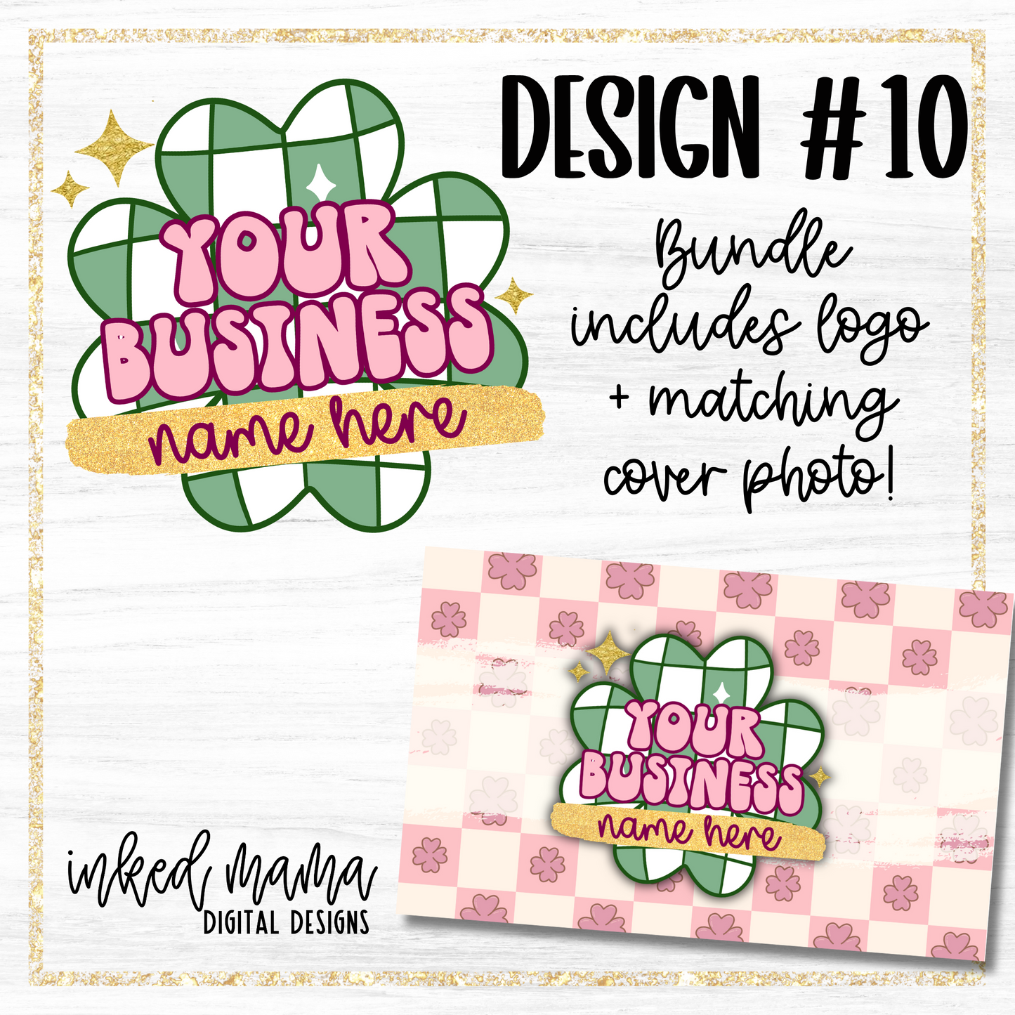 St. Patrick's Day Semi-Custom Logo + Matching Cover Photo | Small Business Digital Branding