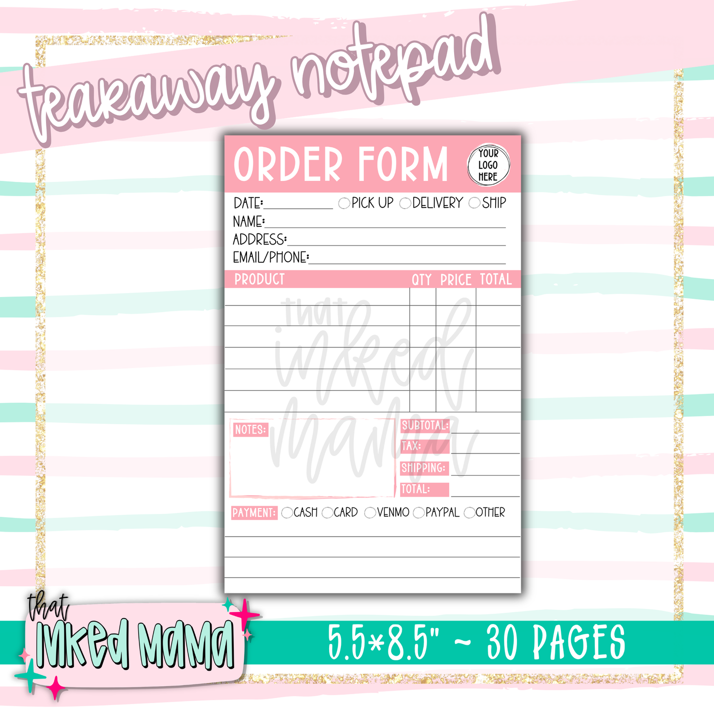 Order Form Tearaway Notepad