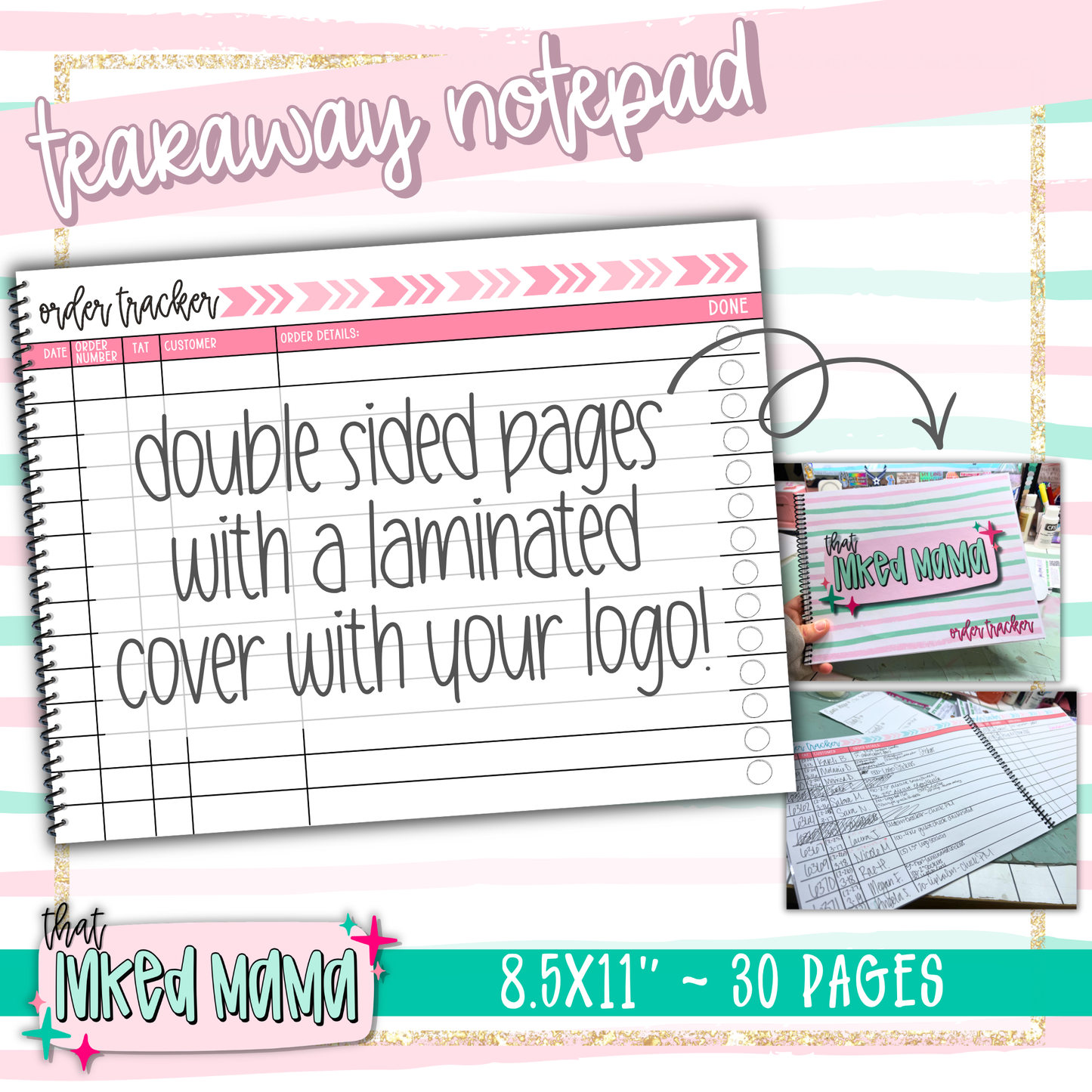 Order Tracker Spiral Bound Notepad