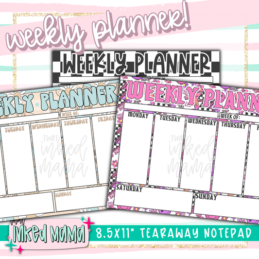 Weekly Planner 8.5x11" Tearaway Notepads | 30 pages
