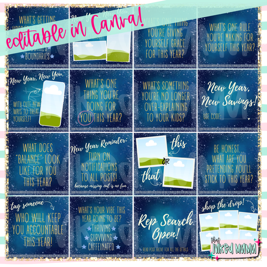 New Year, New You | Engagement Questions | Digital Graphic Bundle