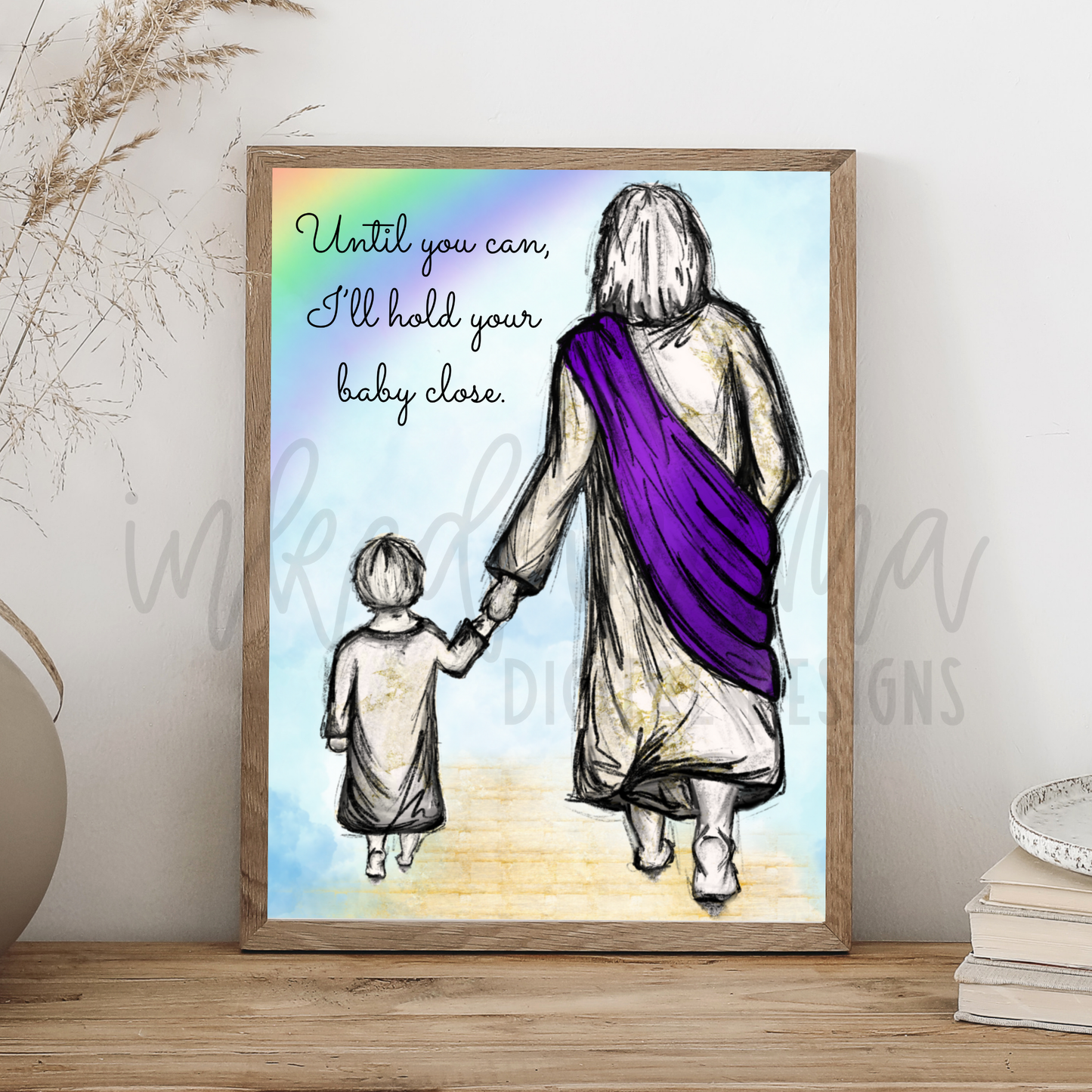 Child walking with Jesus Photo Print | Miscarriage, Infant & Child Loss Support