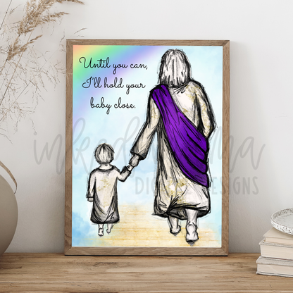 Child walking with Jesus Photo Print | Miscarriage, Infant & Child Loss Support