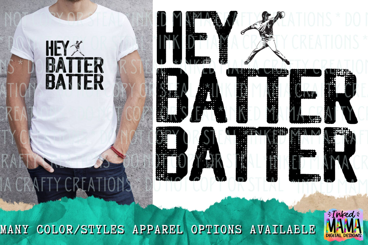 Hey Batter Batter - Baseball Pitcher - Sports Apparel