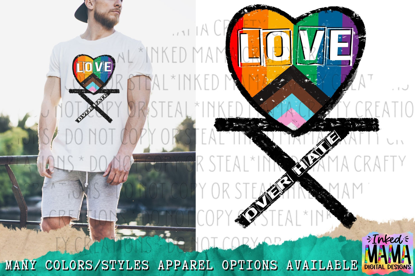 Love Over Hate - LGBTQIA+ PRIDE Apparel