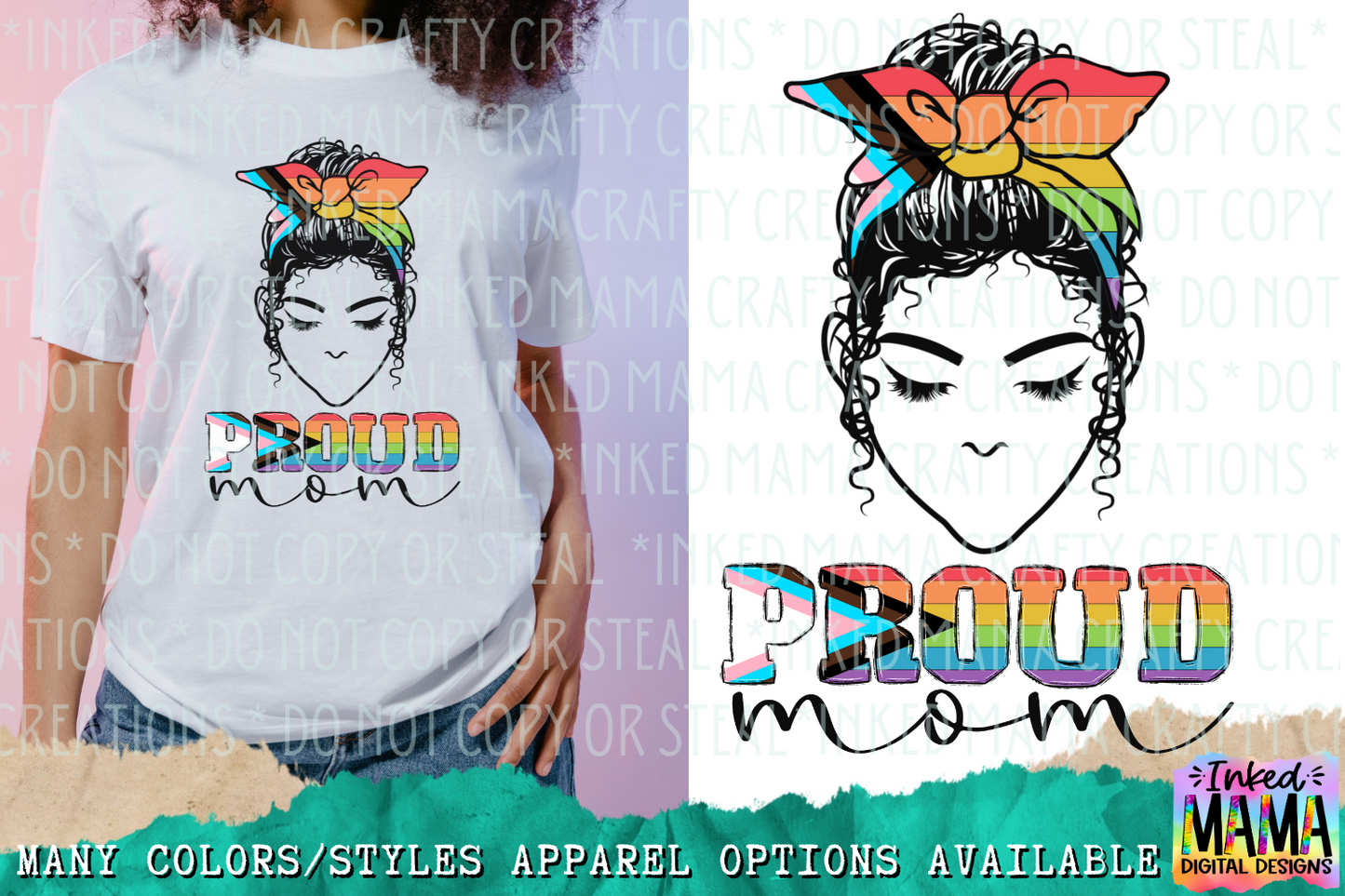 Proud Mom - pride flag - LGBTQIA+ PRIDE Apparel