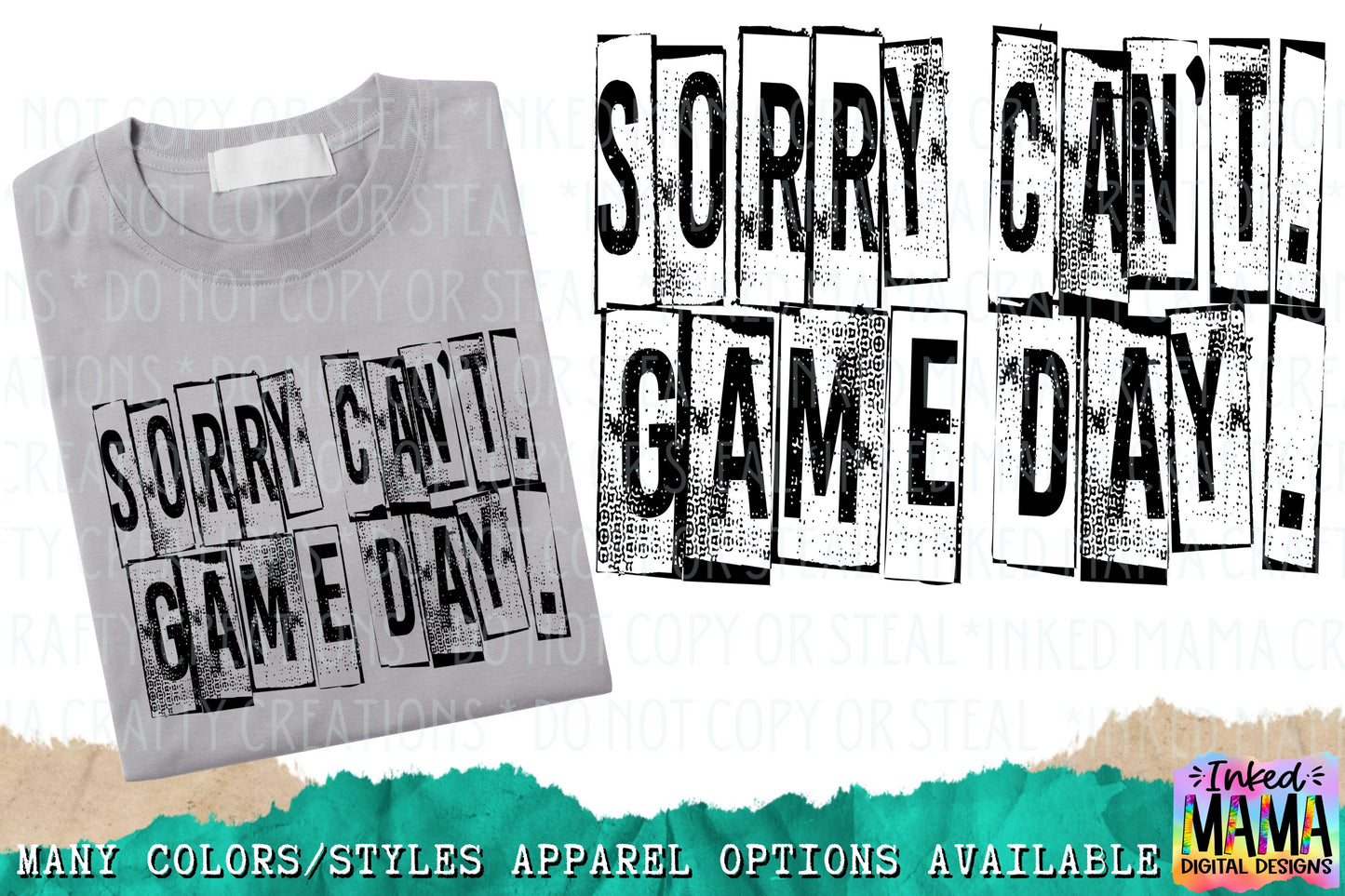 Sorry can't game day - Sports Apparel