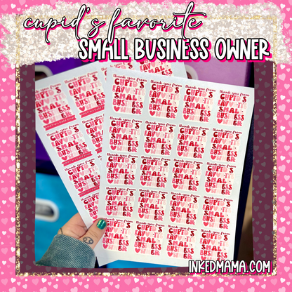 Cupid's Favorite Small Business Owner | 2" Packaging Stickers