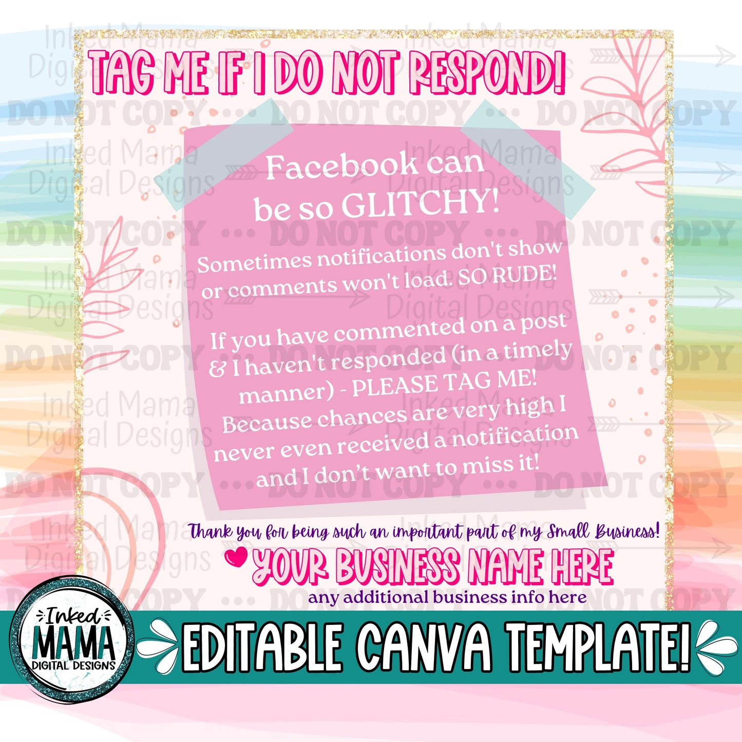 Tag Me Small Business Graphic | Editable Canva Template