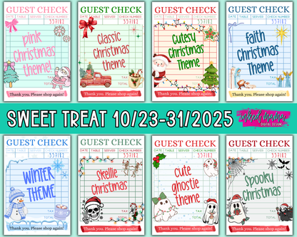 Holiday Guest Check Thank You Cards + Stickers