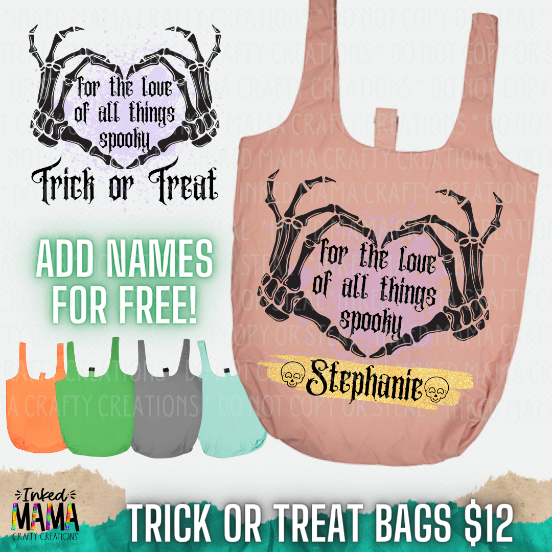 For the love of all things spooky (skeleton heart hands) - Halloween Totes