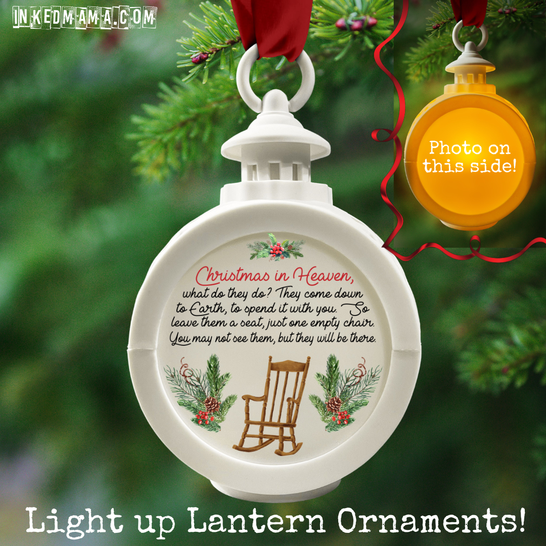 Christmas in Heaven - leave them a chair - Light up Lantern Ornament