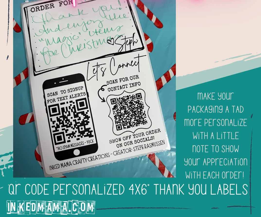 Thank you #1 4"X6" Personalized QR Small Business Thermal Packaging Stickers - Increments of 25