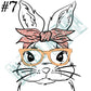 Bunny Outline with headband and glasses - Easter Apparel