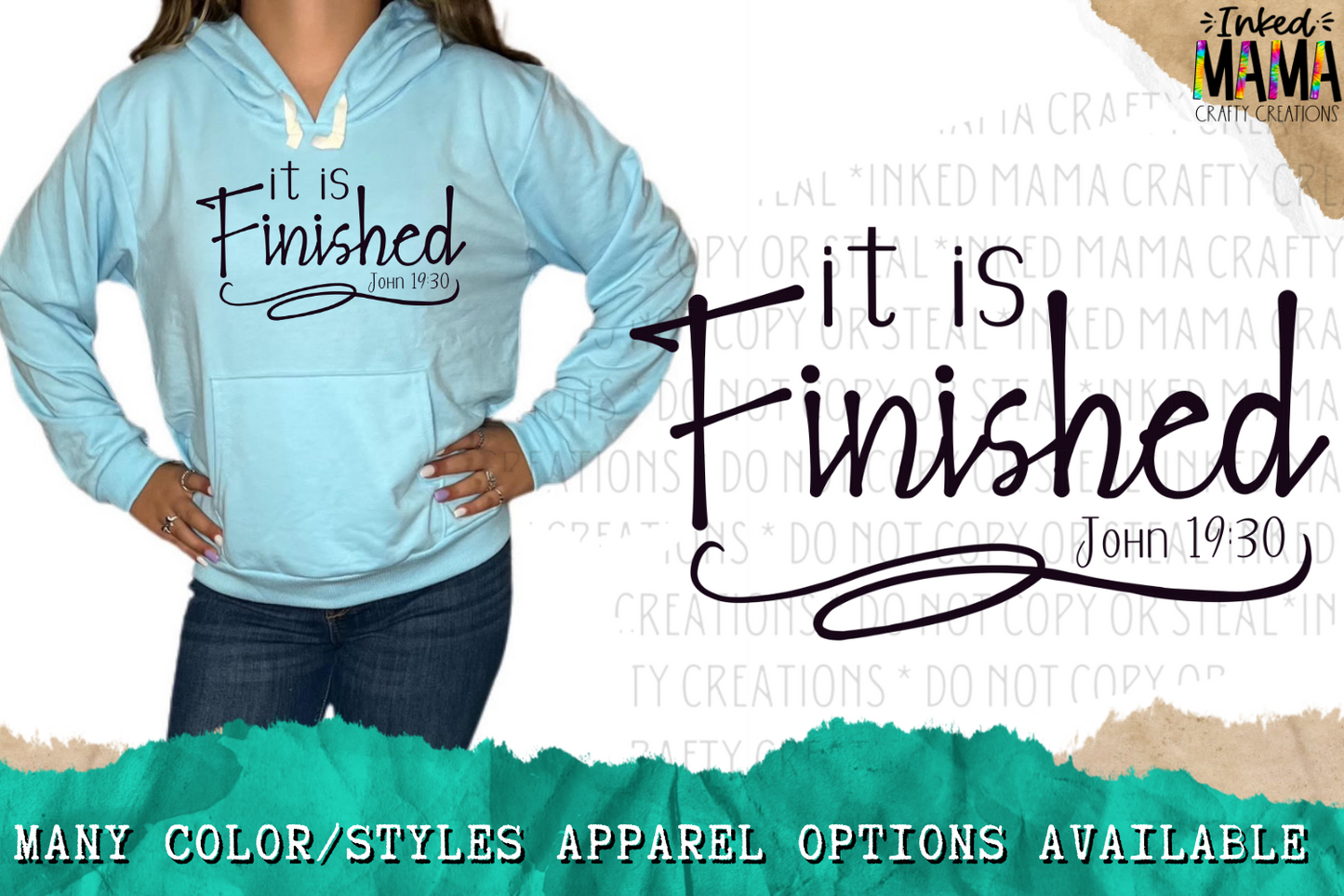 It is Finished John 19:30 -  Easter Faith based - Apparel