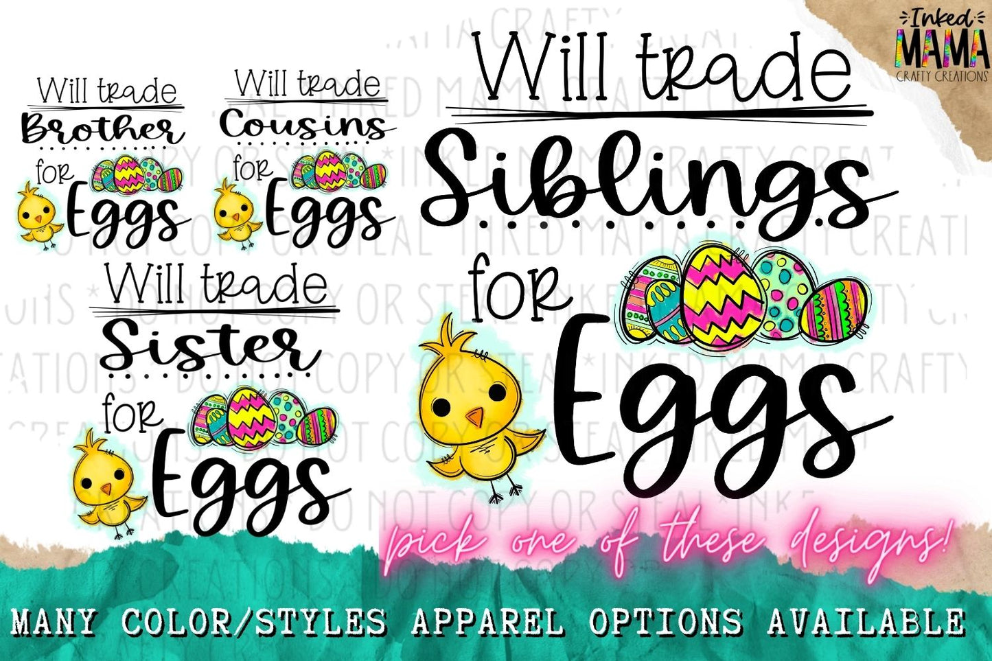 Will trade for candy - sister/s, brother/s, siblings, cousins - Easter Apparel