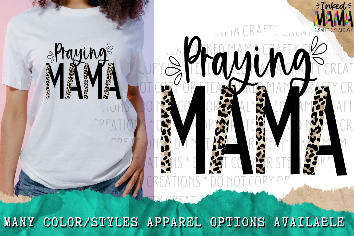 Praying Mama - Leopard Print - Mom life - Apparel